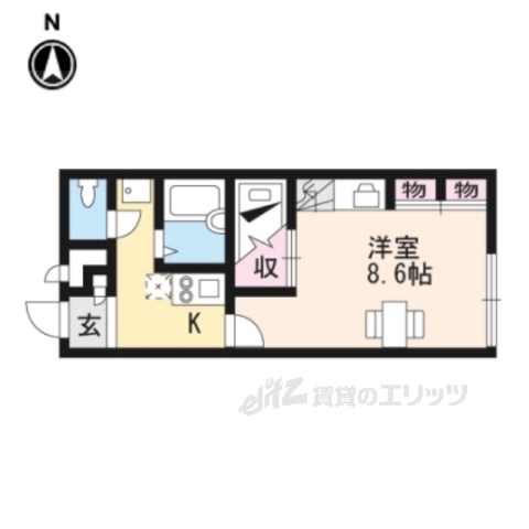 葛城市北花内のアパートの間取り