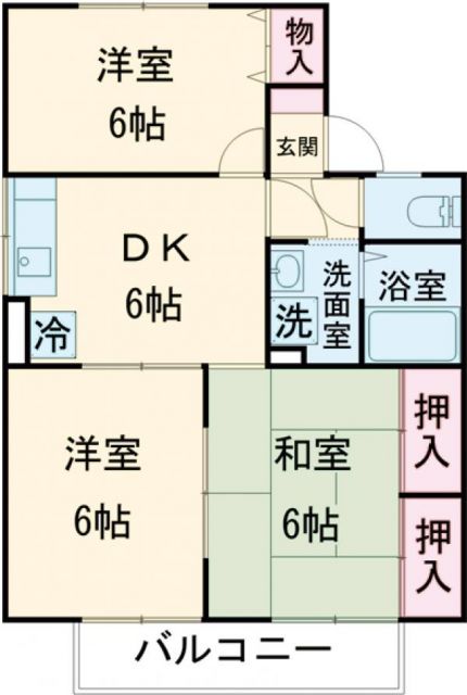 遠賀郡岡垣町東山田のアパートの間取り