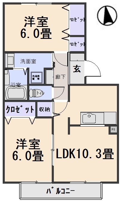 フロリアーデ梅島Bの間取り