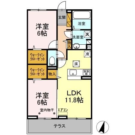 流山市市野谷のマンションの間取り