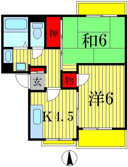 足立区皿沼のアパートの間取り