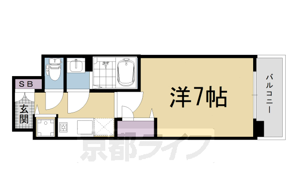 京都市下京区梅小路高畑町のマンションの間取り