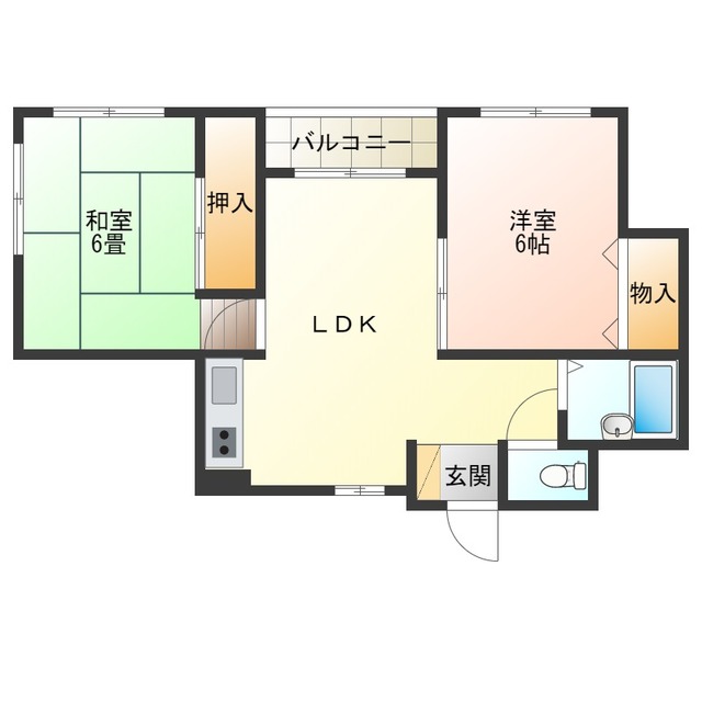 大阪市此花区梅香のマンションの間取り