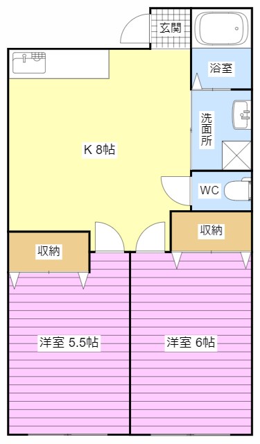 ラクス浜松北Bの間取り