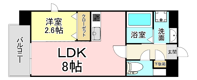 北九州市門司区清滝のマンションの間取り