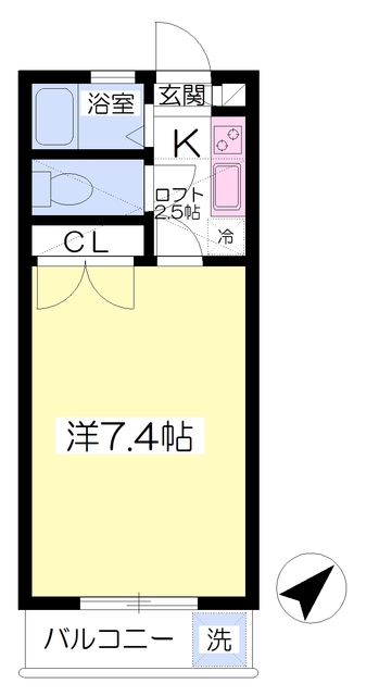 福岡市東区松崎のアパートの間取り