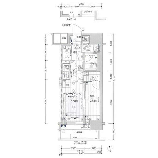 名古屋市東区葵のマンションの間取り