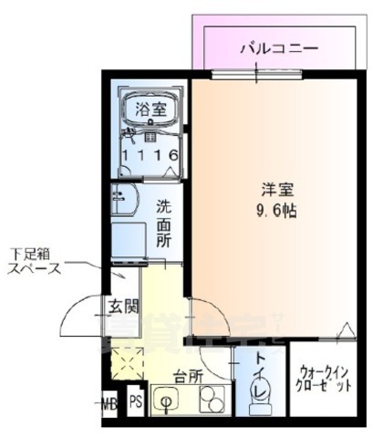 尼崎市東大物町のアパートの間取り