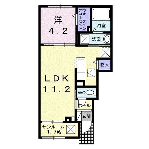 飯能市大字矢颪のアパートの間取り