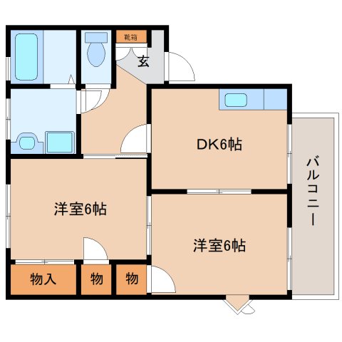 静岡市駿河区小鹿のアパートの間取り