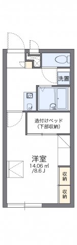 レオパレスプティフルール桜台の間取り