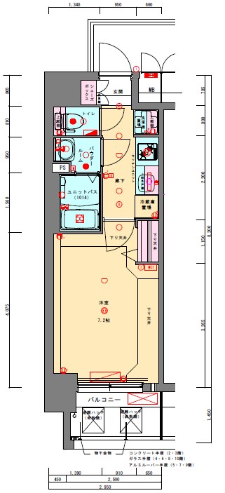 神戸市兵庫区駅南通のマンションの間取り