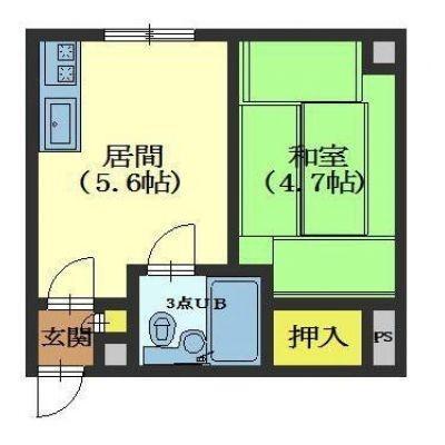 函館市本町のアパートの間取り