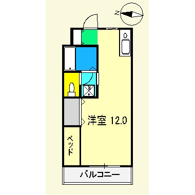 香美市土佐山田町宝町のアパートの間取り