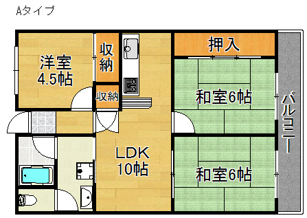 泉佐野市高松東のマンションの間取り