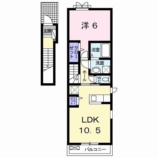 北九州市小倉南区沼緑町のアパートの間取り