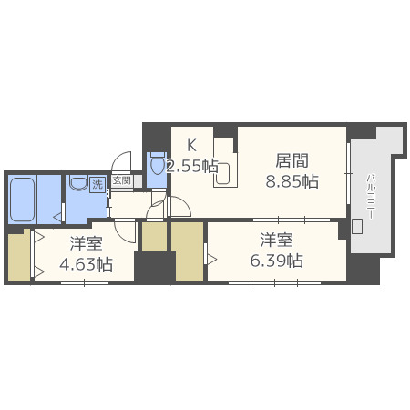 札幌市中央区南五条東のマンションの間取り