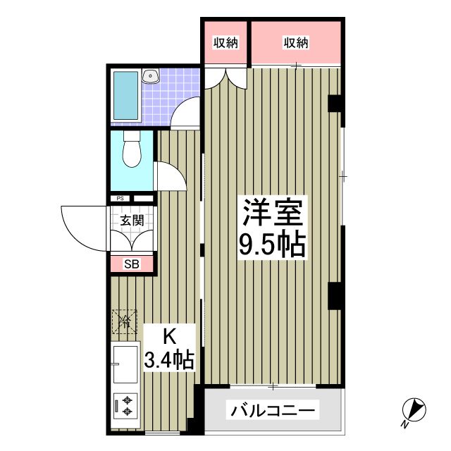 さいたま市浦和区元町のアパートの間取り