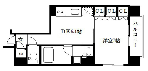 京都市中京区橋之町のマンションの間取り