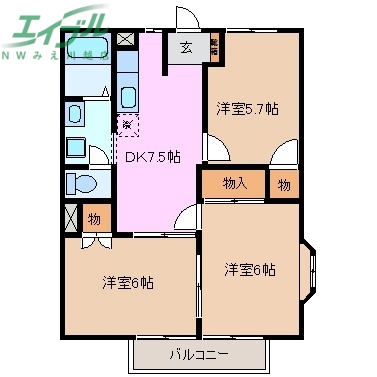 ニューシティーＭ１の間取り