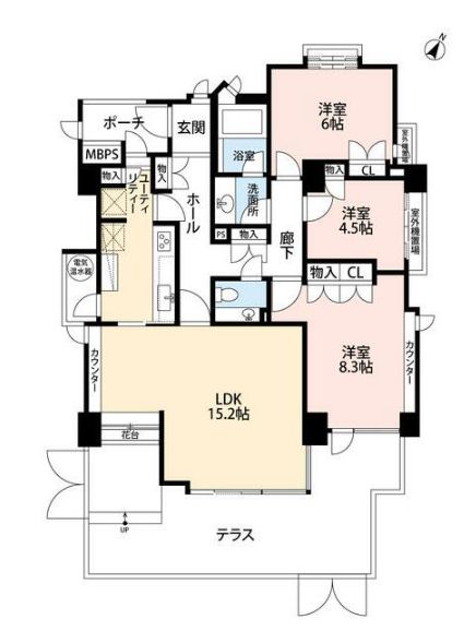 目黒区中根のマンションの間取り