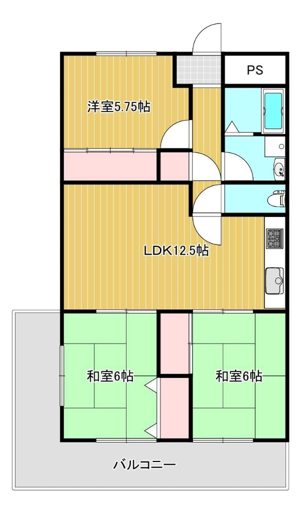 姫路市増位新町のマンションの間取り