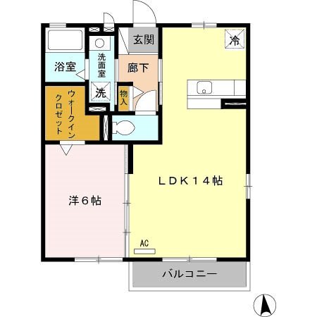 casa・Ｌ　A棟の間取り