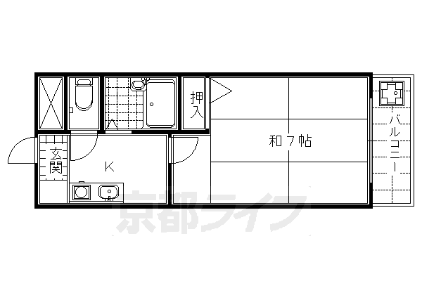 京都市東山区今熊野池田町のマンションの間取り