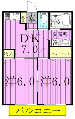 染谷コーポの間取り