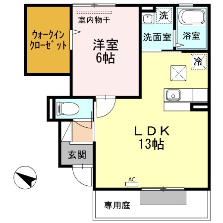 岡山市南区迫川のアパートの間取り