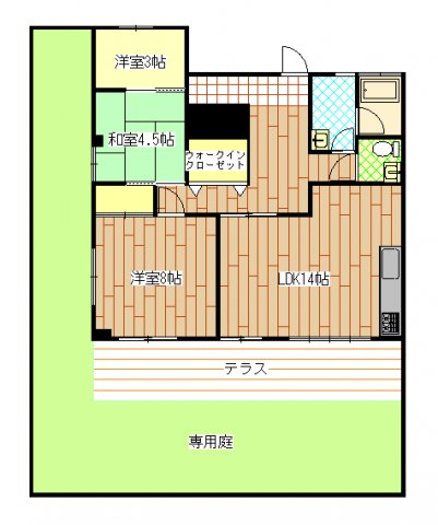 横浜市神奈川区六角橋のマンションの間取り