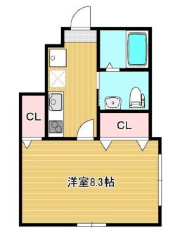 総社市井手のアパートの間取り