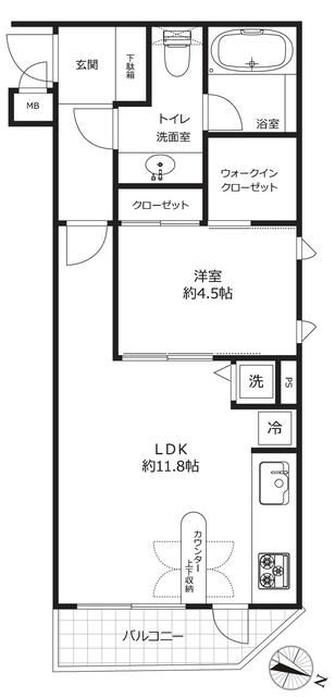 【世田谷区弦巻のマンションの間取り】