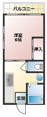 福岡市城南区七隈のアパートの間取り