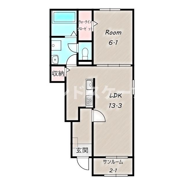 富岡市七日市のアパートの間取り