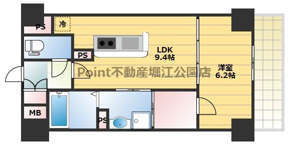 ＪＲ大阪環状線 福島駅 徒歩15分 8階建 築12年の間取り写真