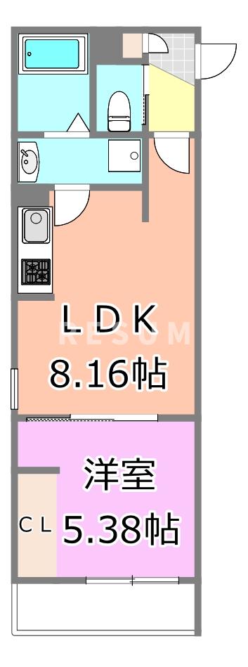 ＪＲ総武線 稲毛駅 徒歩15分 3階建 築1年の間取り写真