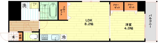 地下鉄千日前線 桜川駅 徒歩4分 12階建 築20年の間取り写真