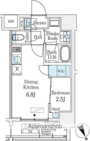 ベルファース八丁堀Westの間取り写真