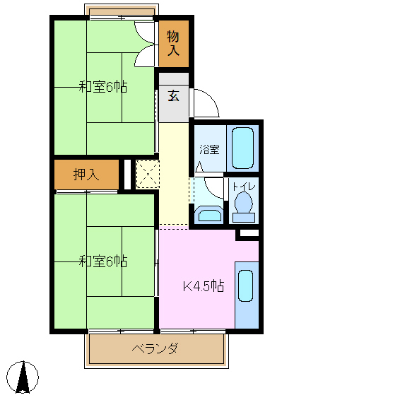 横浜市神奈川区菅田町のアパートの間取り