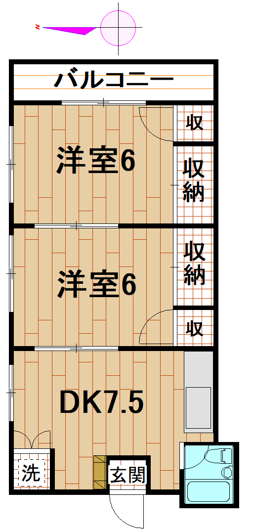 足立区島根のマンションの間取り