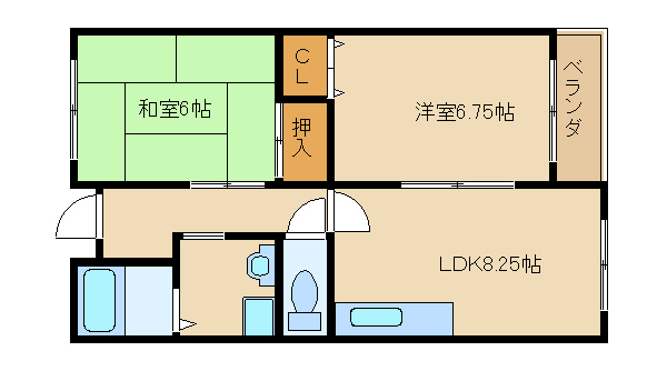 大阪市平野区長吉出戸のマンションの間取り