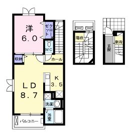 井原市井原町のアパートの間取り