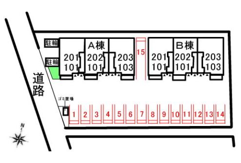 【ジェルメみずほAの駐車場】