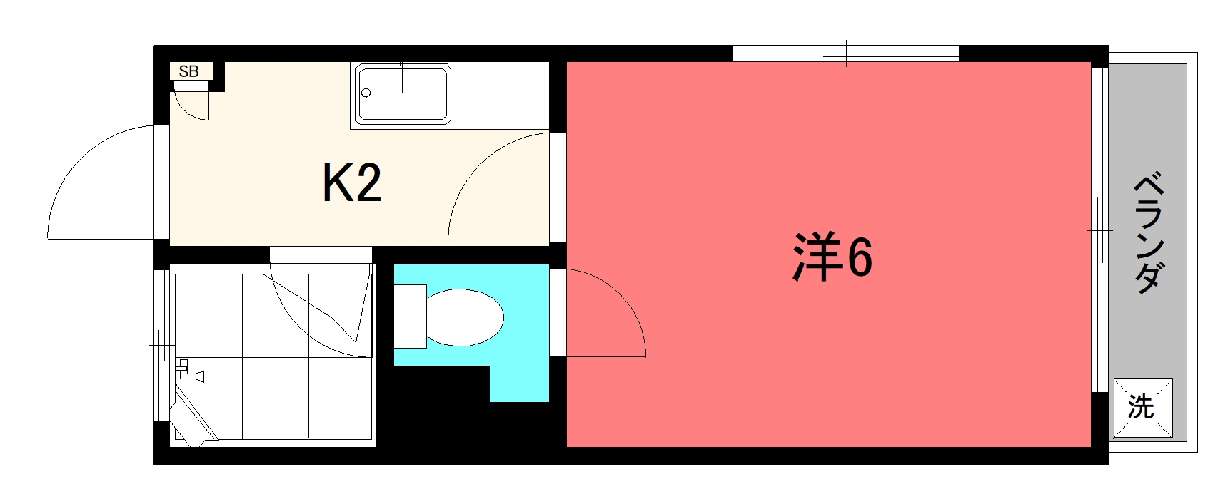 コーポラス笹貫Ｂ棟の間取り