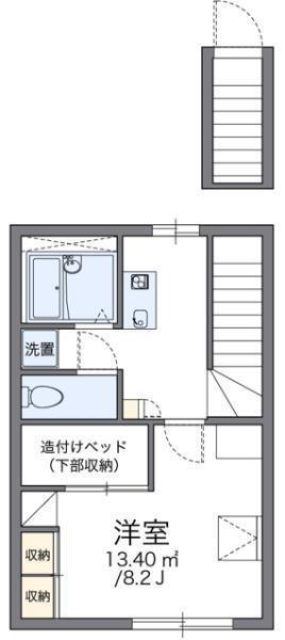 松山市北斎院町のアパートの間取り