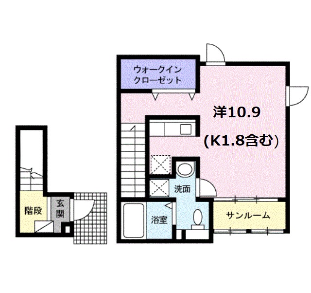 長崎市清水町のアパートの間取り