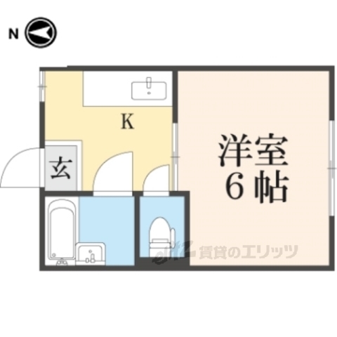 京都市左京区田中大堰町のマンションの間取り