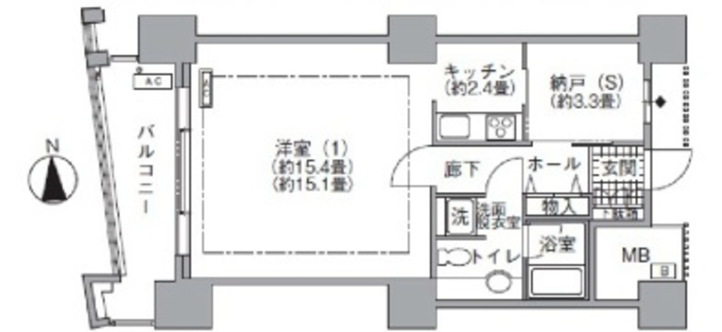 東京都港区海岸１（マンション）の賃貸物件の間取り