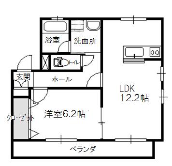 大田原市城山のマンションの間取り